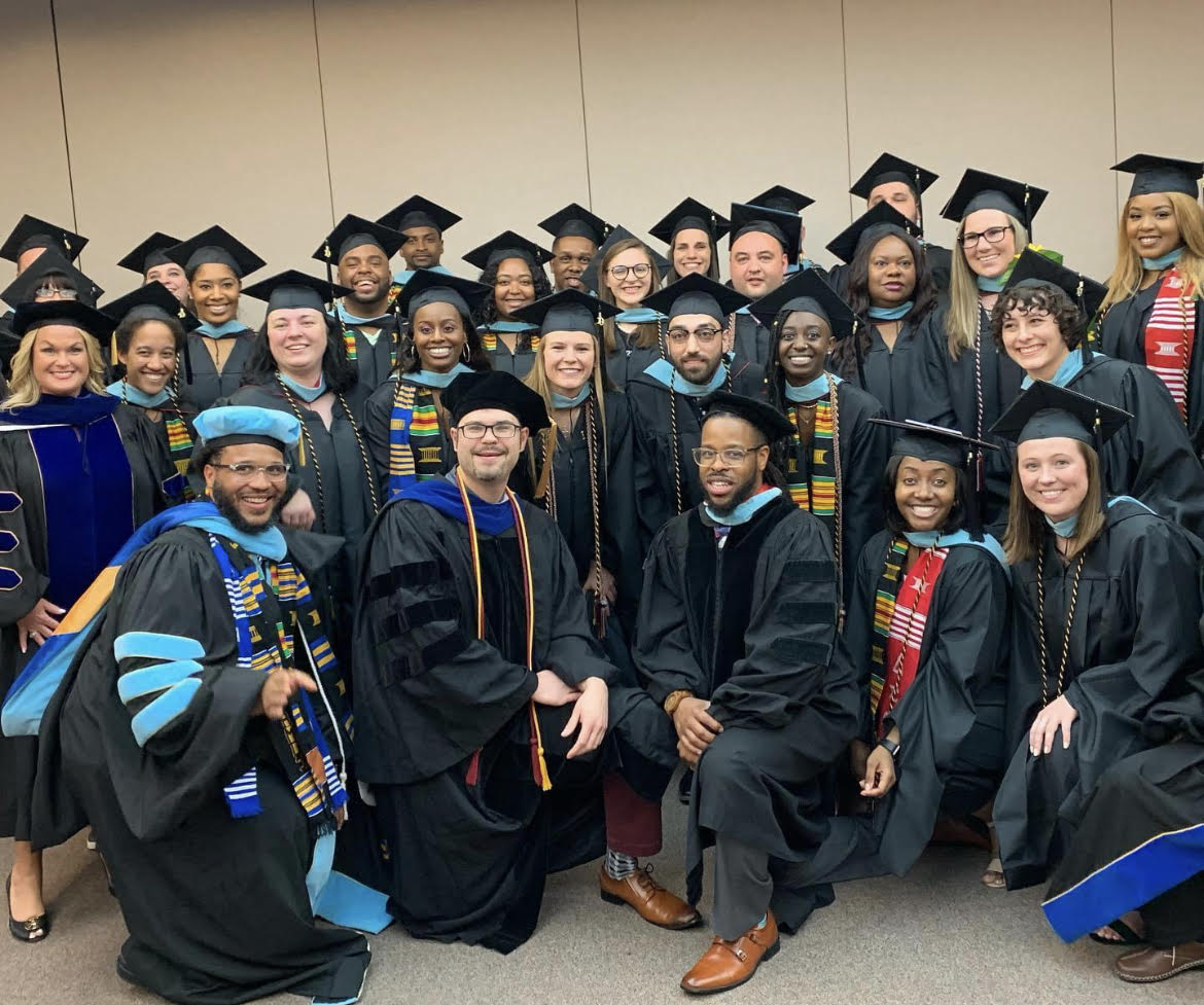 A graduation group celebrating an educational milestone